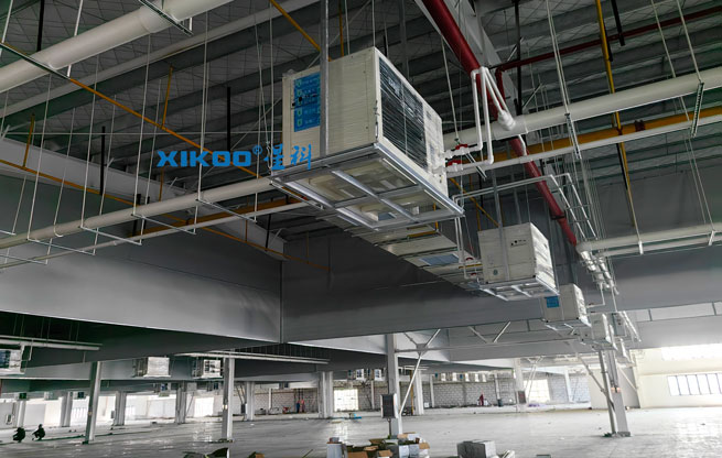 工業廠房車間整體降溫，應用蒸發冷省電空調-臥式軸流機