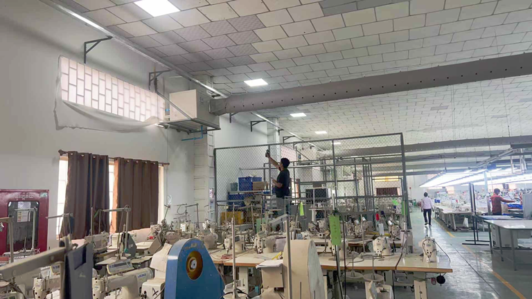 大型制衣廠區域降溫，應用蒸發冷省電空調-臥式管道空調機組